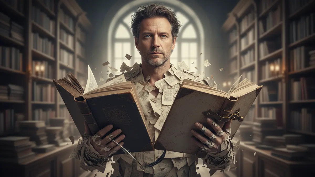 Zwei Bücher verschmelzen zu einem Autor